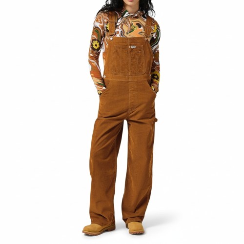 Wrangler Corduroy Bib Overalls Brown