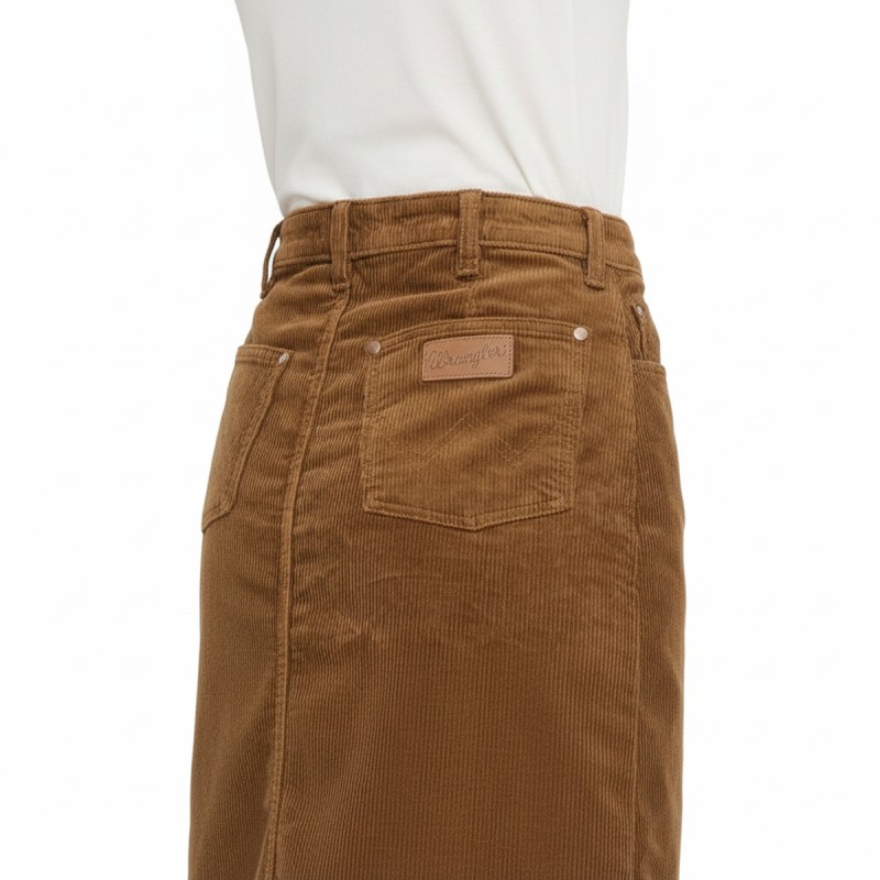 Wrangler Cognac Corduroy Maxi Skirt