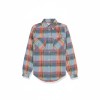 Wrangler Madras Plaid Western Shirt Blue