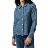 Wrangler Exag Yoke Denim Shirt Faded Blue