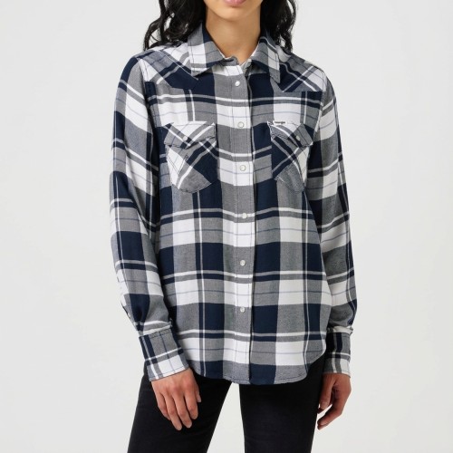 Wrangler Plaid Western Shirt Navy