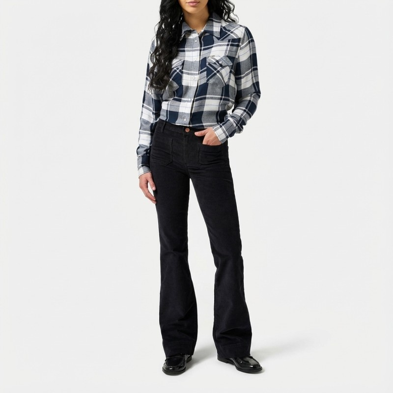 Wrangler Plaid Western Shirt Navy