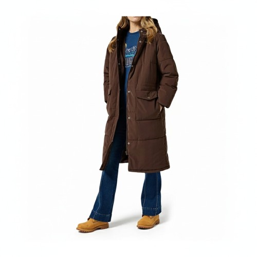 Wrangler Oversized Puffer Coat Mole Brown