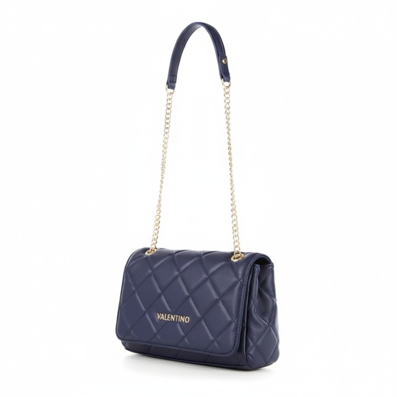 Mario Valentino Quilted Chain Shoulder Bag Navy