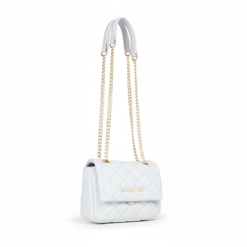 Mario Valentino White Quilted Chain Shoulder Bag