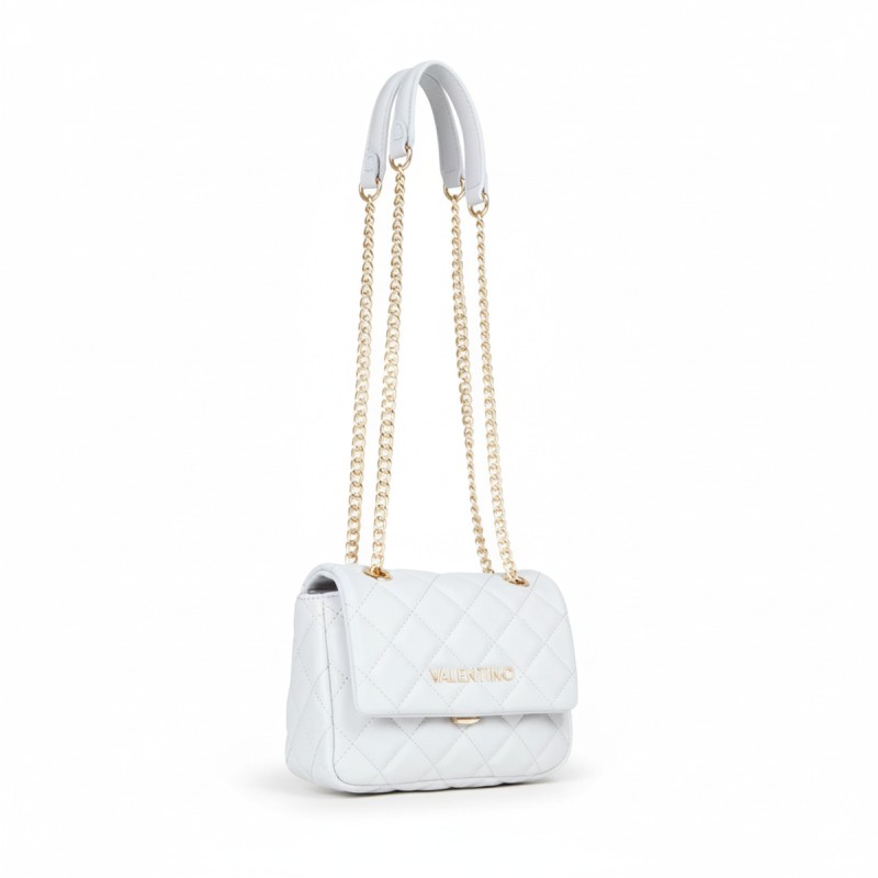 Mario Valentino White Quilted Chain Shoulder Bag