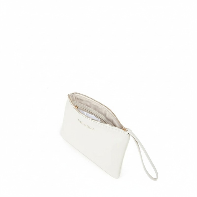 Mario Valentino White Leather Wristlet Pouch