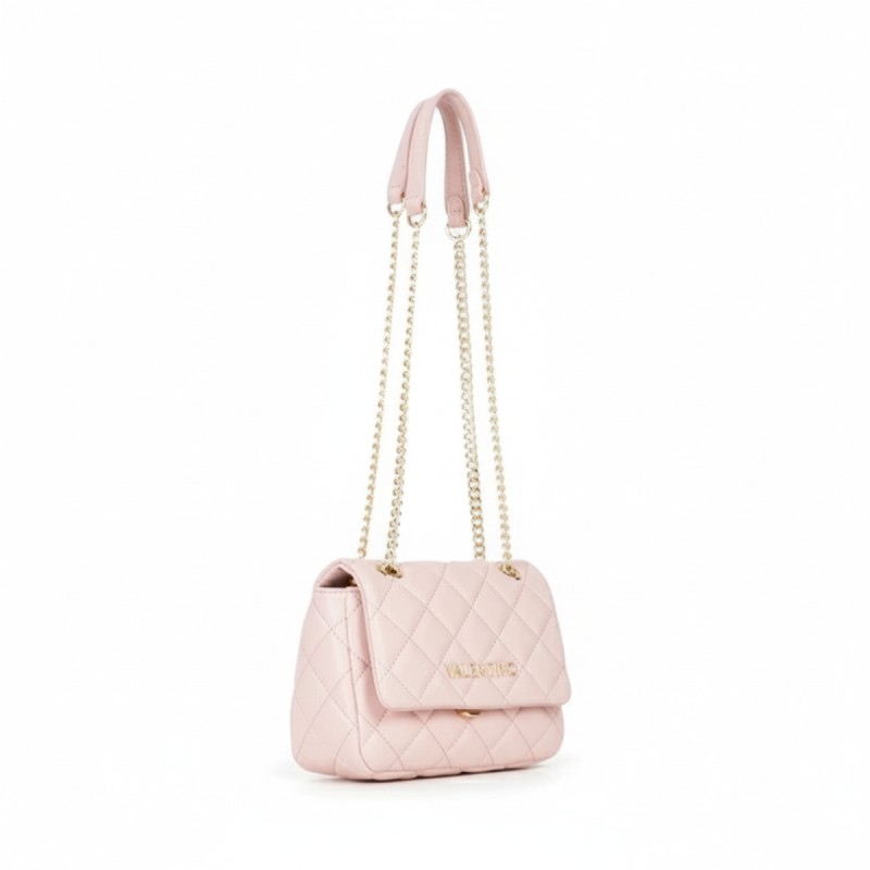 Mario Valentino Quilted Chain Shoulder Bag Pink