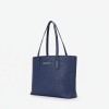 Mario Valentino Navy Embossed Logo Tote Bag