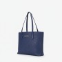 Mario Valentino Navy Embossed Logo Tote Bag