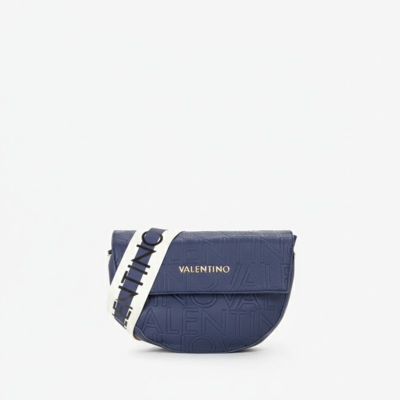 Mario Valentino Embossed Crossbody Bag Navy Blue