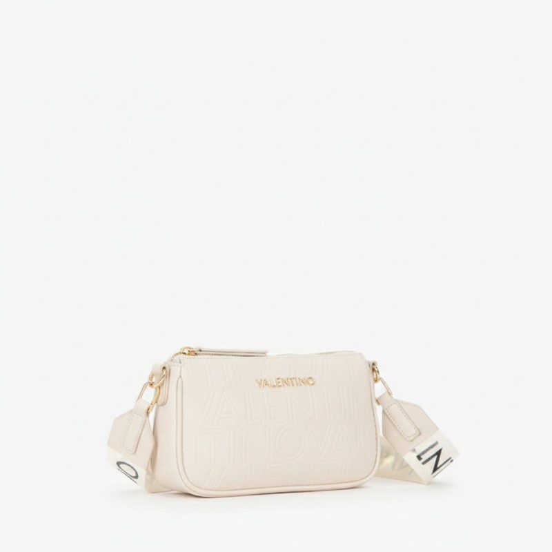 Mario Valentino Quilted Crossbody Bag Cream