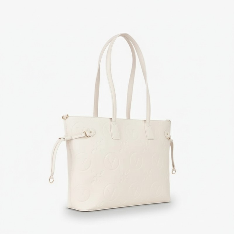 Mario Valentino Cream Leather Tote Bag