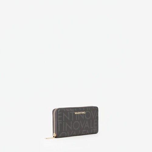 Mario Valentino Text Print Wallet Black