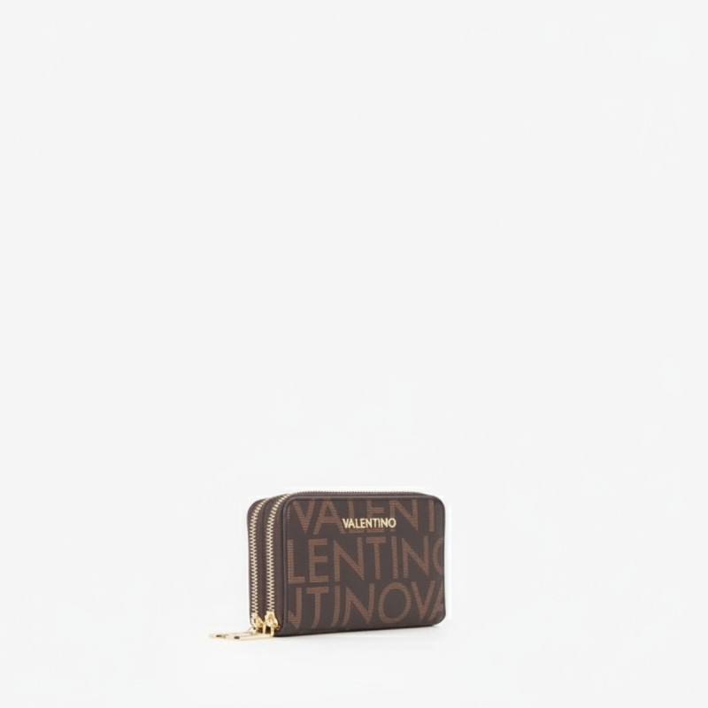 Mario Valentino Logo Print Wallet Brown