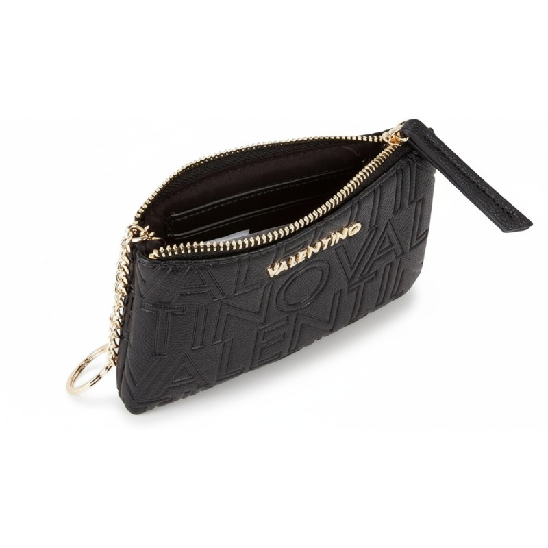 Mario Valentino Embossed Logo Coin Purse Black