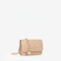 Mario Valentino Quilted Chain Crossbody Bag Beige