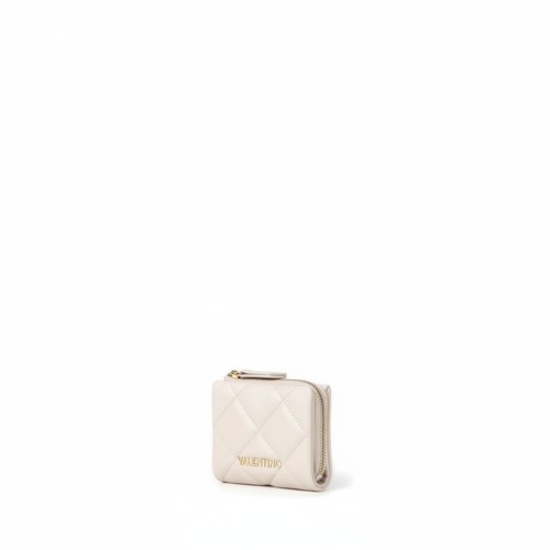 Mario Valentino Quilted Zip Wallet Cream