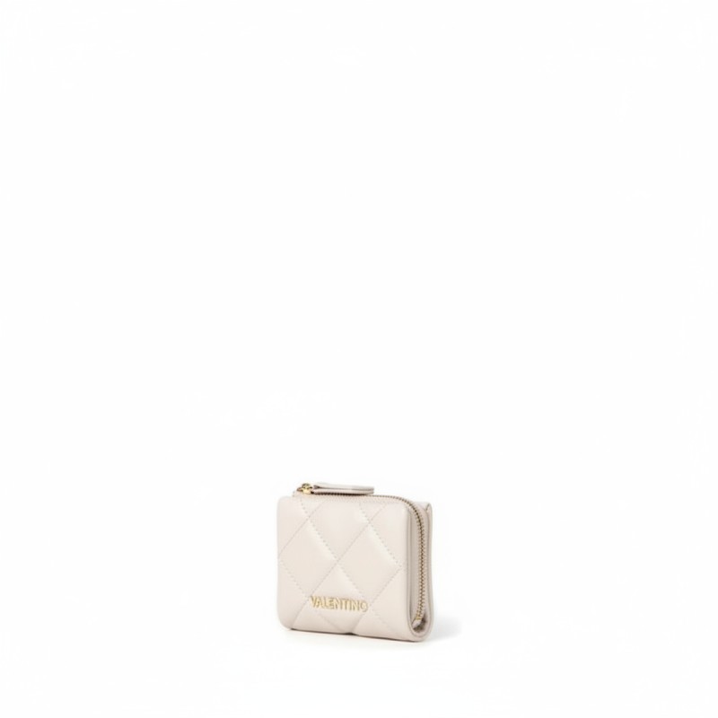 Mario Valentino Quilted Zip Wallet Cream