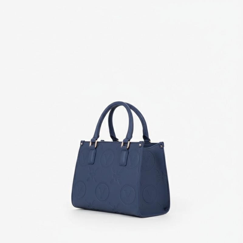 Mario Valentino Embossed Logo Handbag Navy Blue