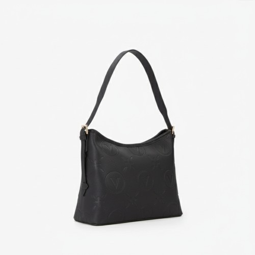 Mario Valentino Embossed Logo Shoulder Bag Black