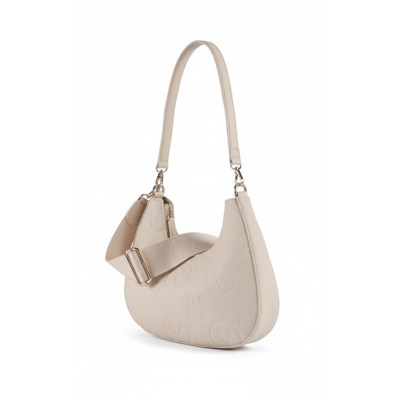 Mario Valentino Embossed Logo Shoulder Bag Beige