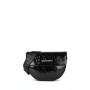 Mario Valentino Black Embossed Logo Crossbody Bag